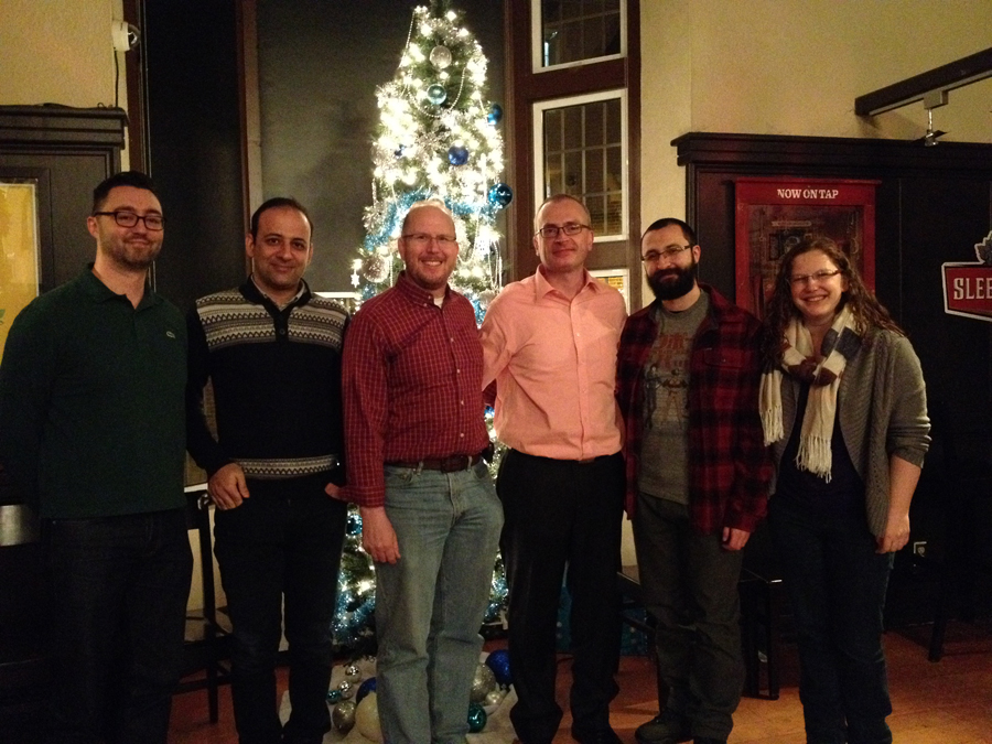 Image of AEL members and alum, Christmas 2016