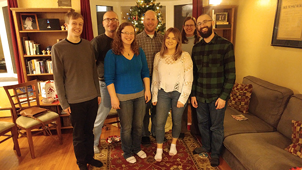 Image of AEL members and collaborator, Christmas 2018